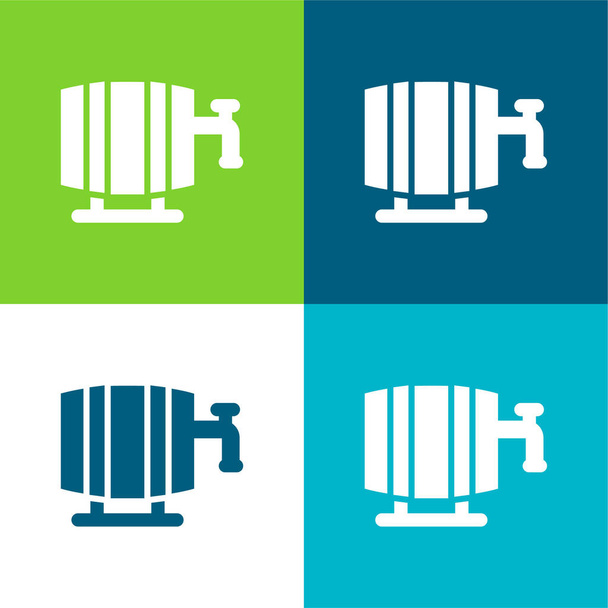 Barrel Flat quatro cores conjunto de ícones mínimos - Vetor, Imagem