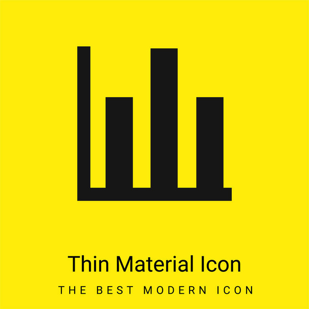 Bars Graphic Business Symbol mínimo icono de material amarillo brillante - Vector, Imagen