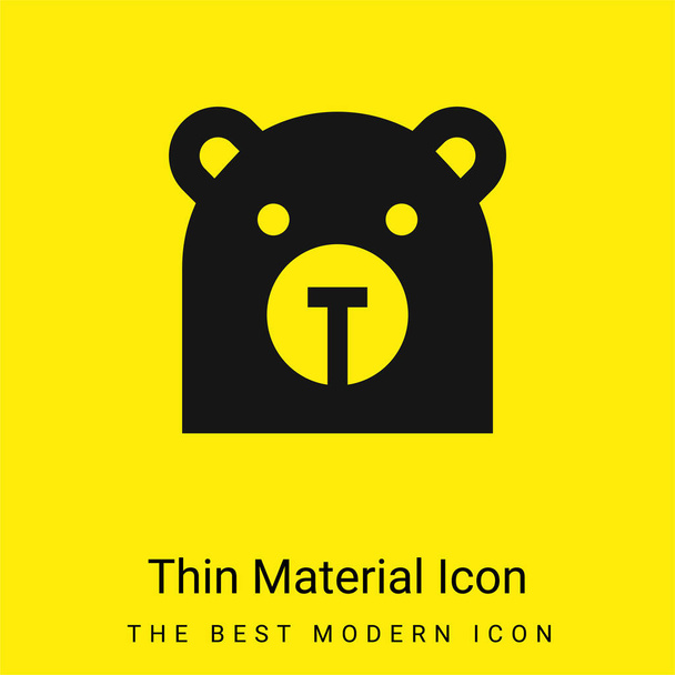Orso icona materiale giallo brillante minimo - Vettoriali, immagini
