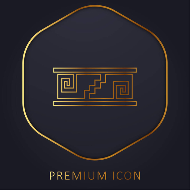Artisanal Mosaic Of Mexico golden line premium logo or icon - Vector, Image