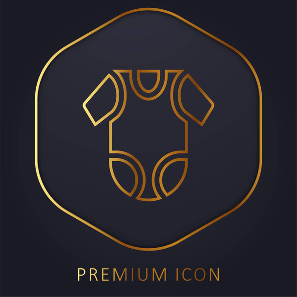 Ropa de bebé línea de oro logotipo premium o icono - Vector, imagen