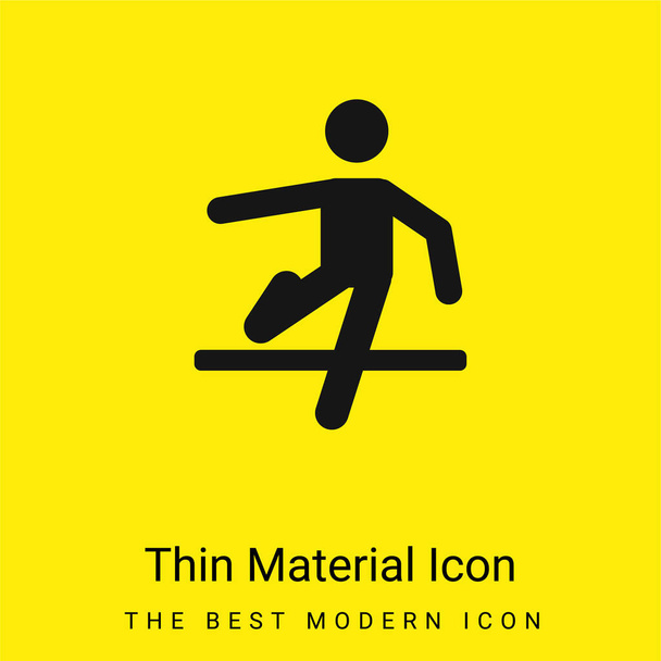 Atleta mínimo icono de material amarillo brillante - Vector, Imagen