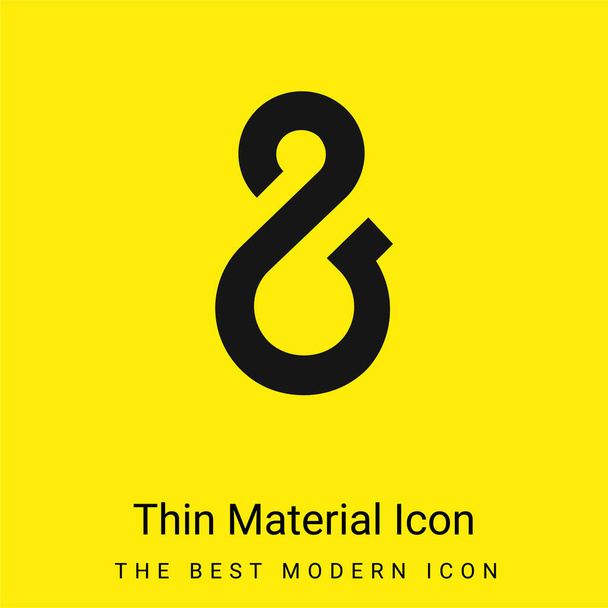 Symbol Ampersand Minimalna jasnożółta ikona materiału - Wektor, obraz