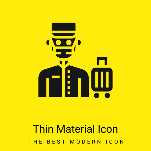 Icône matérielle jaune vif minimale Bell Boy - Vecteur, image