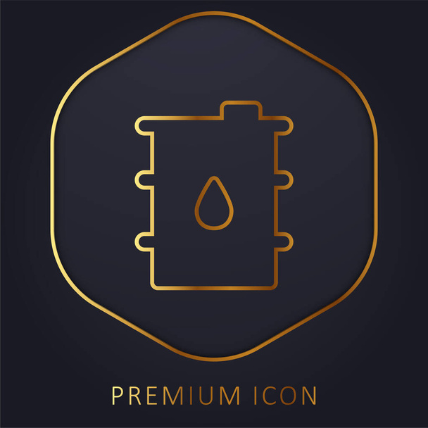 Baril ligne d'or logo premium ou icône - Vecteur, image