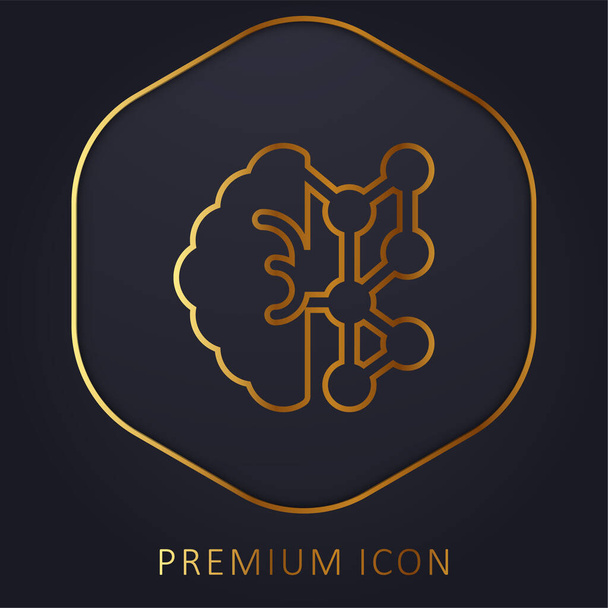 AI linha dourada logotipo premium ou ícone - Vetor, Imagem
