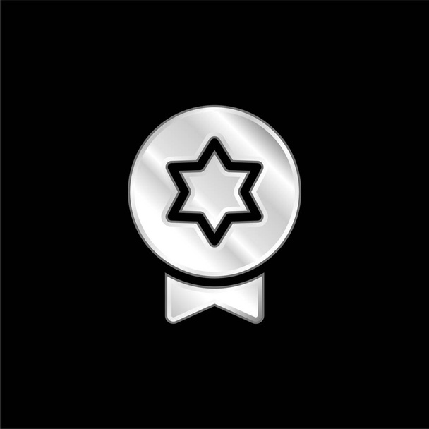 Badge argento placcato icona metallica - Vettoriali, immagini