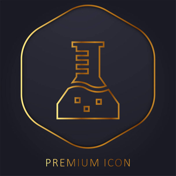 Beaker golden line premium logo or icon - Vector, Image