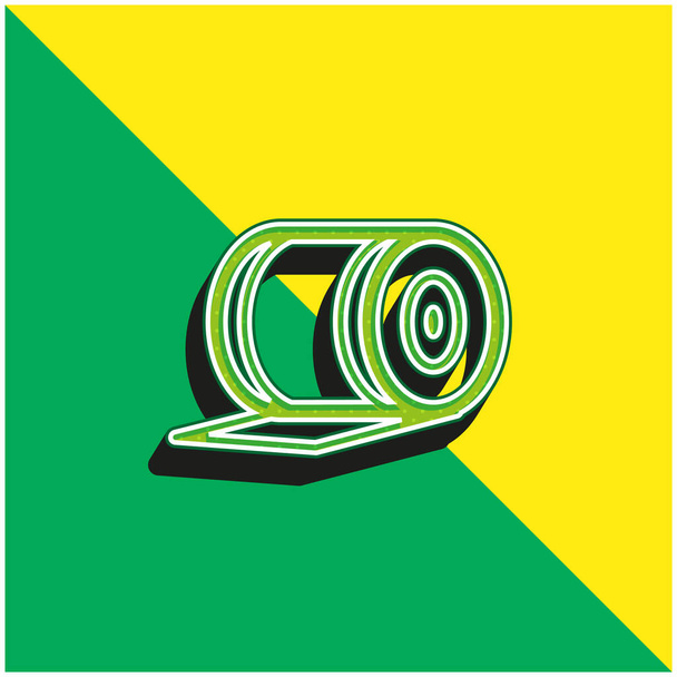 包帯グリーンと黄色の現代的な3Dベクトルのアイコンのロゴ - ベクター画像