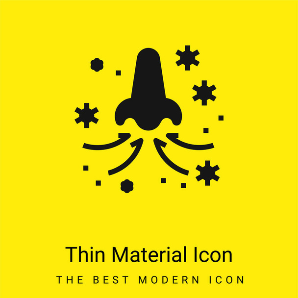 Breath minimal bright yellow material icon - Vector, Image
