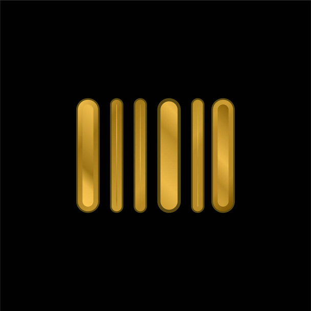 Código de barras banhado a ouro ícone metálico ou vetor logotipo - Vetor, Imagem