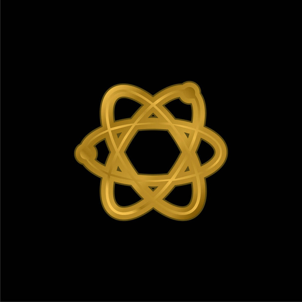 Άτομο επιχρυσωμένο μέταλλο εικονίδιο ή το λογότυπο διάνυσμα - Διάνυσμα, εικόνα