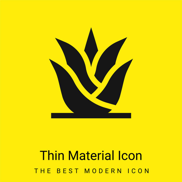 Aloe Vera icono de material amarillo brillante mínimo - Vector, Imagen
