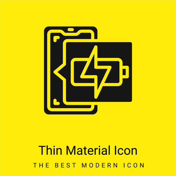 Batteria Carica icona materiale giallo brillante minimo - Vettoriali, immagini