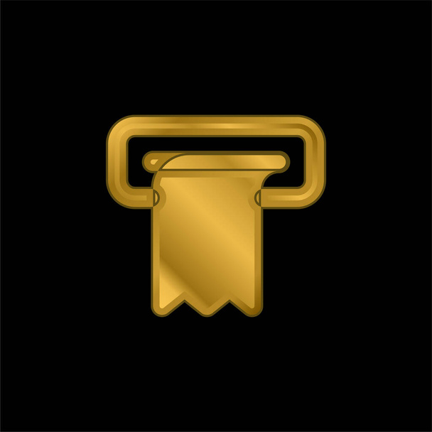 Позолоченный металлический значок или вектор логотипа биллинговой машины - Вектор,изображение