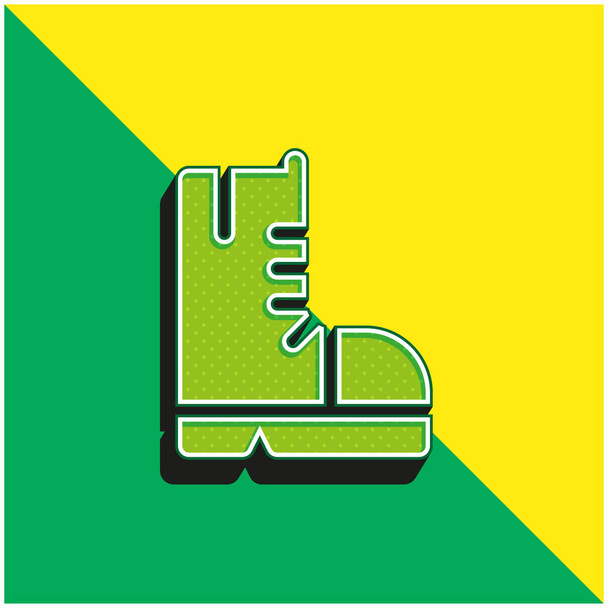 Μπότες Πράσινο και κίτρινο σύγχρονο 3d διάνυσμα εικονίδιο λογότυπο - Διάνυσμα, εικόνα