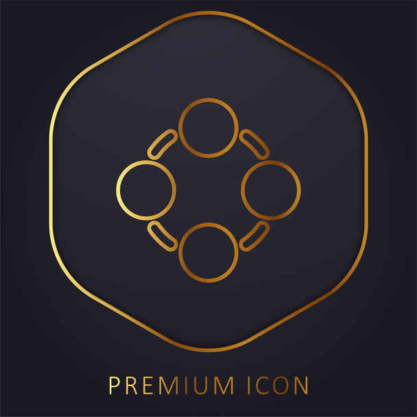 Aplicación de línea de oro logotipo premium o icono - Vector, imagen