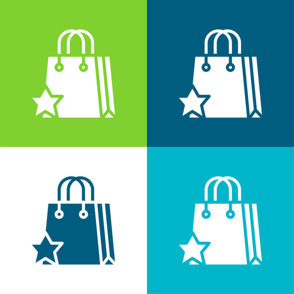 Aggiungi ai Preferiti Set icona minimale a quattro colori - Vettoriali, immagini