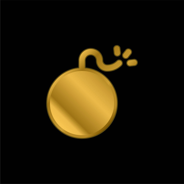 Bomba placcato oro icona metallica o logo vettoriale - Vettoriali, immagini