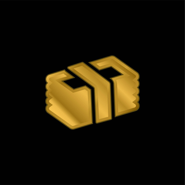 Pieniądze złocone metaliczna ikona lub wektor logo - Wektor, obraz