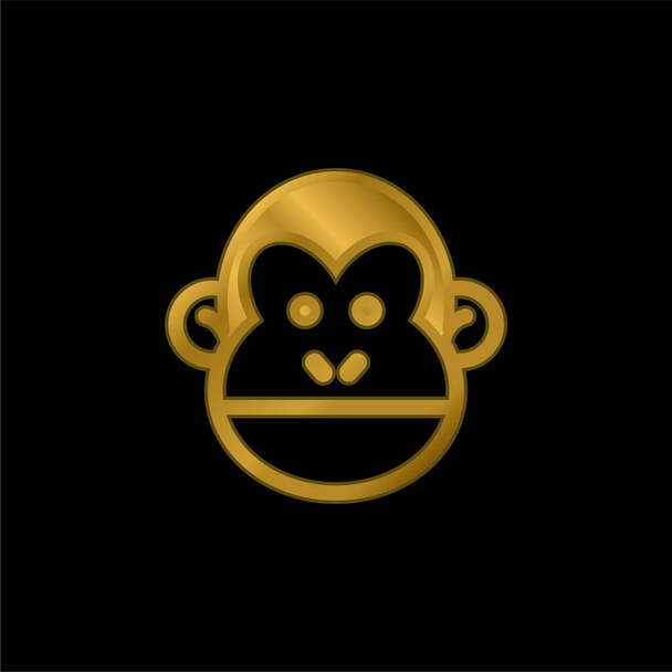 Animal chapado en oro icono metálico o logo vector - Vector, Imagen