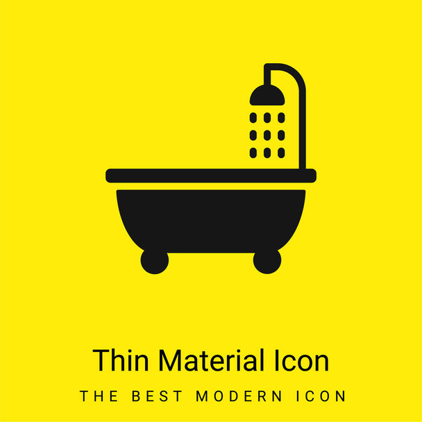 Bathtub minimal bright yellow material icon - Vector, Image