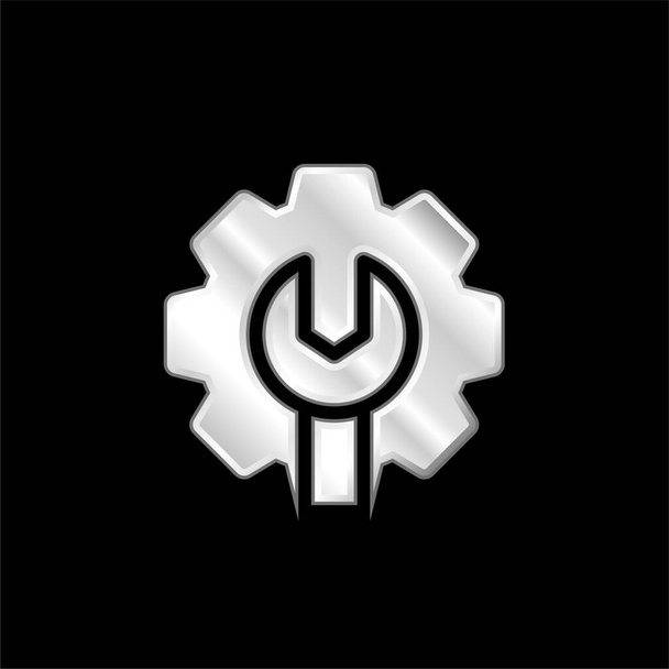Admin postříbřená kovová ikona - Vektor, obrázek
