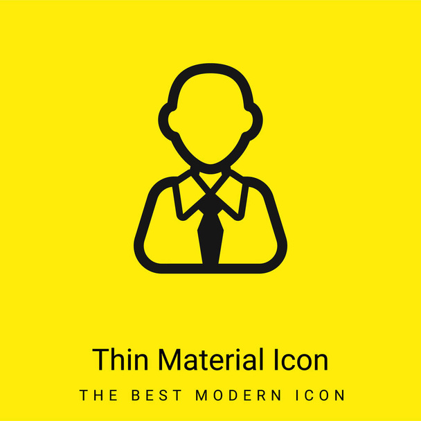 Bald Businessman minimal bright yellow material icon - Vector, Image