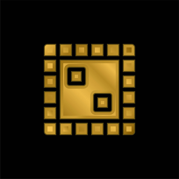 Juego de mesa chapado en oro icono metálico o logo vector - Vector, imagen