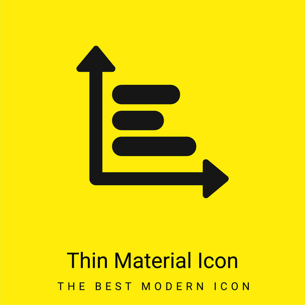 Gráfico de barras mínimo icono de material amarillo brillante - Vector, imagen