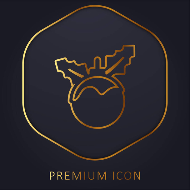 Bauble golden line premium logo or icon - Vector, Image