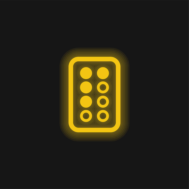 Antibiotic yellow glowing neon icon - Vector, Image
