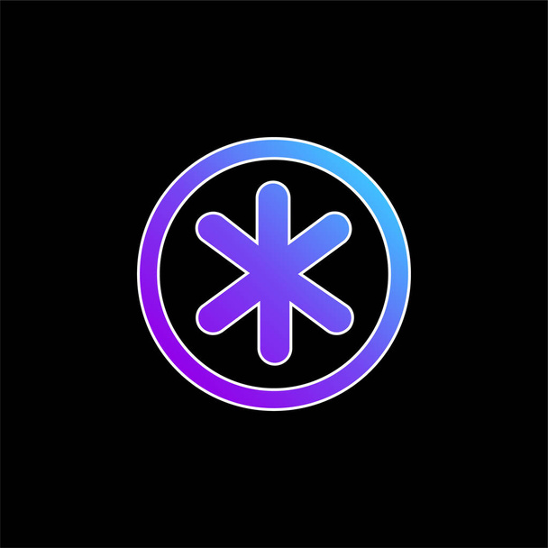 Symbol hvězdičky hvězdičky v kruhové ikoně s modrým tlačítkem - Vektor, obrázek