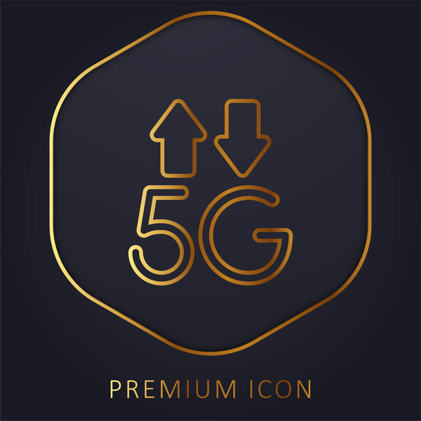 logo o icona premium della linea dorata 5g - Vettoriali, immagini