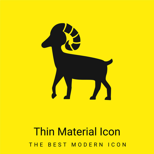 Aries minimal bright yellow material icon - Vector, Image