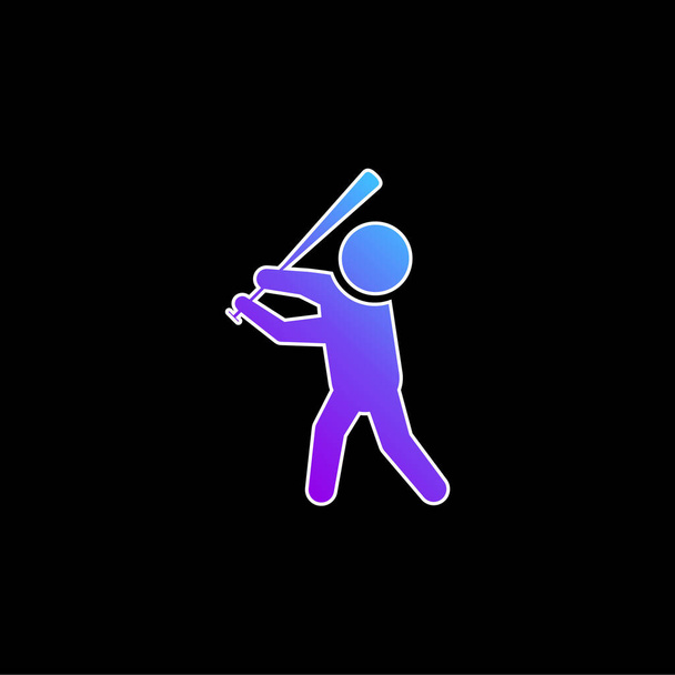 Baseballschläger blaues Gradienten-Vektor-Symbol - Vektor, Bild
