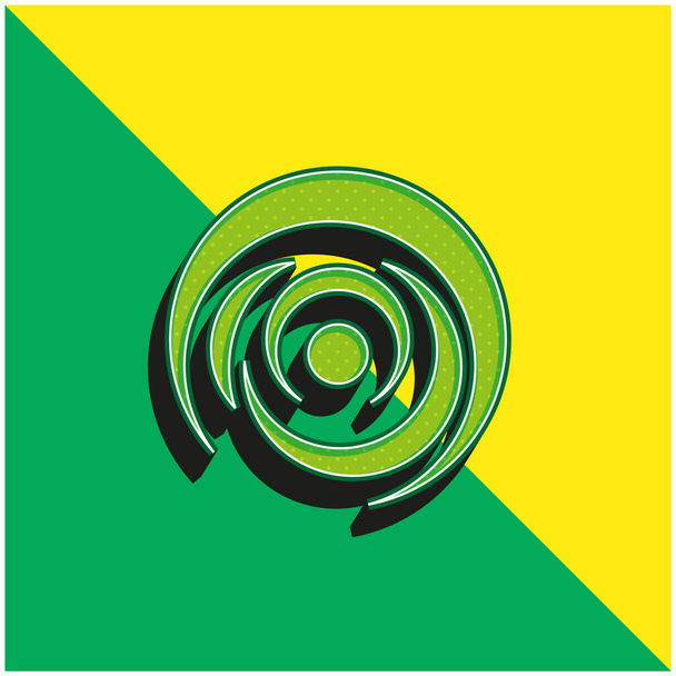 Foro nero Logo icona vettoriale 3D moderna verde e gialla - Vettoriali, immagini