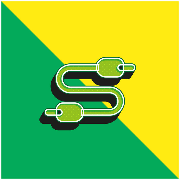 Audio Jack Logo icona vettoriale 3D moderna verde e gialla - Vettoriali, immagini