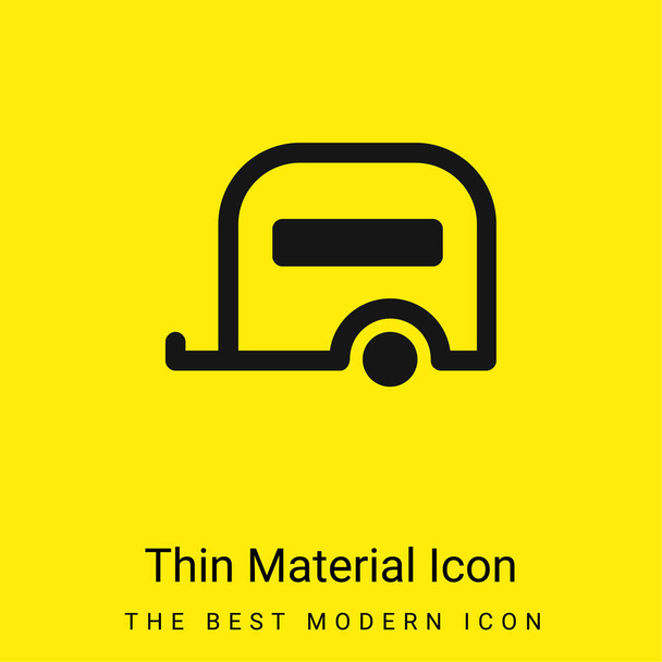 Big Caravan minimal bright yellow material icon - Vector, Image
