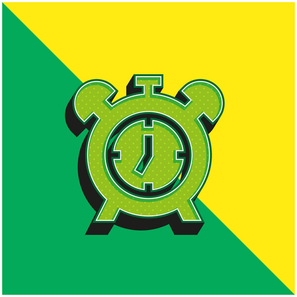 Alarm Grünes und gelbes modernes 3D-Vektorsymbol-Logo - Vektor, Bild