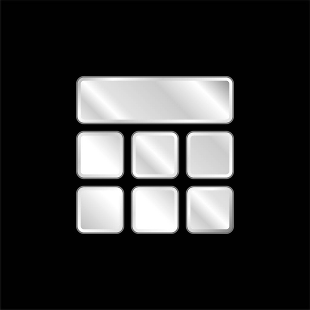 ブロック銀メッキ金属アイコン - ベクター画像