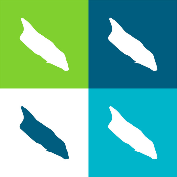 Αρούμπα Επίπεδη τέσσερις χρώμα ελάχιστο σύνολο εικονιδίων - Διάνυσμα, εικόνα
