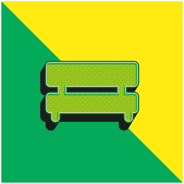 Bench Green і жовтий сучасний 3d векторний логотип ікони - Вектор, зображення