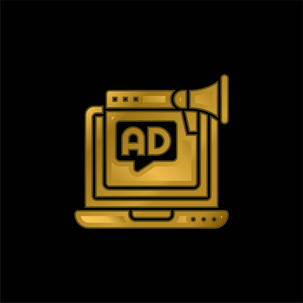 Advertising gold plated metalic icon or logo vector - Vector, Image