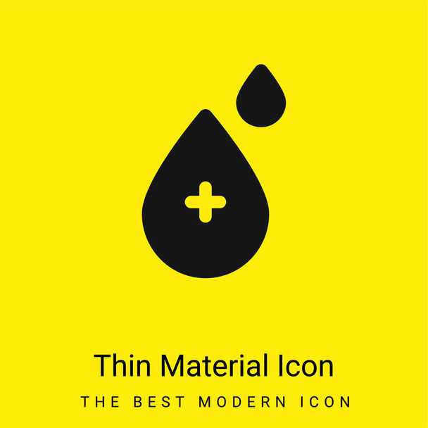 Blood Drop minimális fényes sárga anyag ikon - Vektor, kép