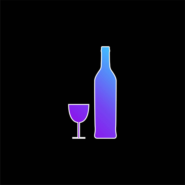 Пляшка і скляні форми синій градієнт вектор значок
 - Вектор, зображення