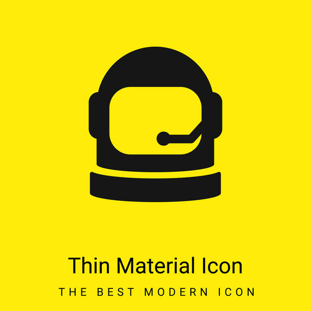 Астронавт Шлем минимальная ярко-желтая икона материала - Вектор,изображение