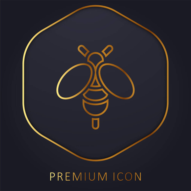 Abeja línea de oro logotipo premium o icono - Vector, Imagen