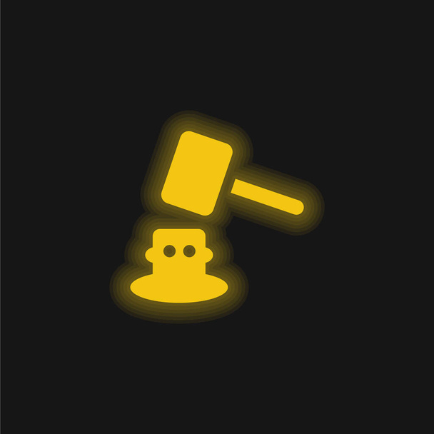 Желтая сияющая неоновая икона Парка развлечений - Вектор,изображение