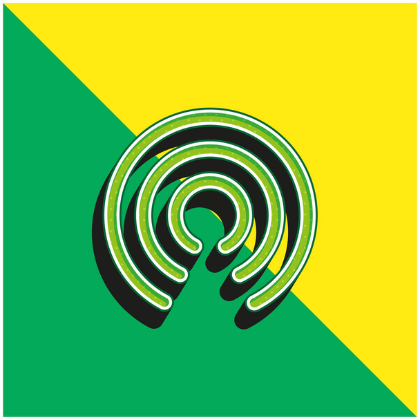 Airdrop Verde e amarelo moderno logotipo vetor 3d ícone - Vetor, Imagem
